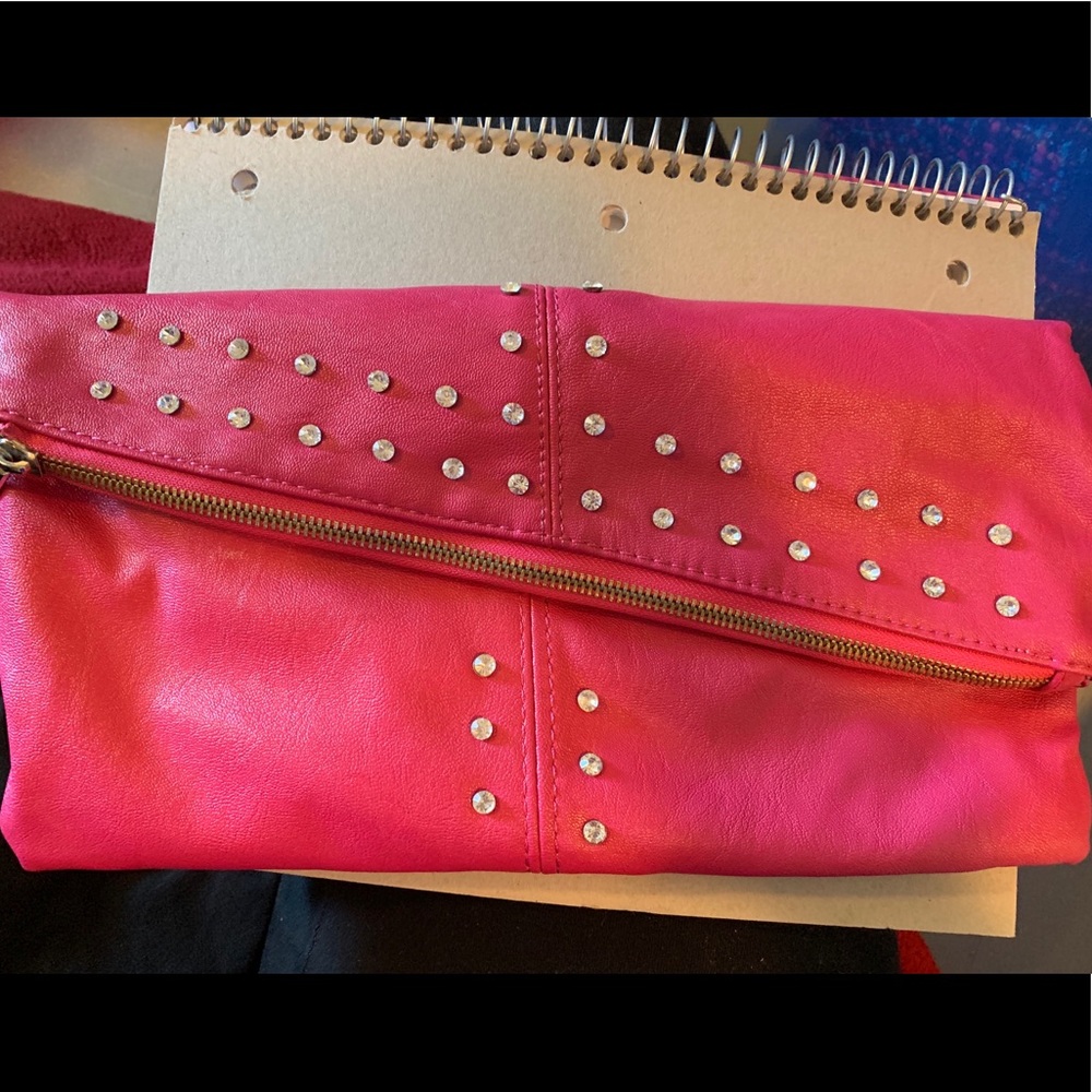 Great condition pink clutch with gems!